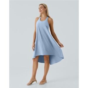 Halara XL Light Blue High Low Racerback Activity Dress with Pockets & Shelf Bra